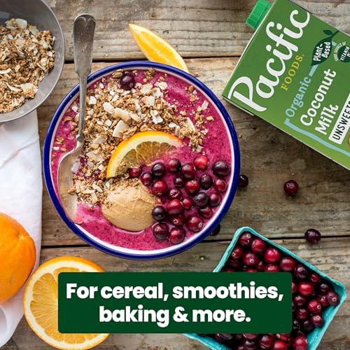 Pacific Foods Pacific Foods Organic Unsweetened Coconut Milk, Plant Based Milk, 32 oz Carton (Pack of 2)