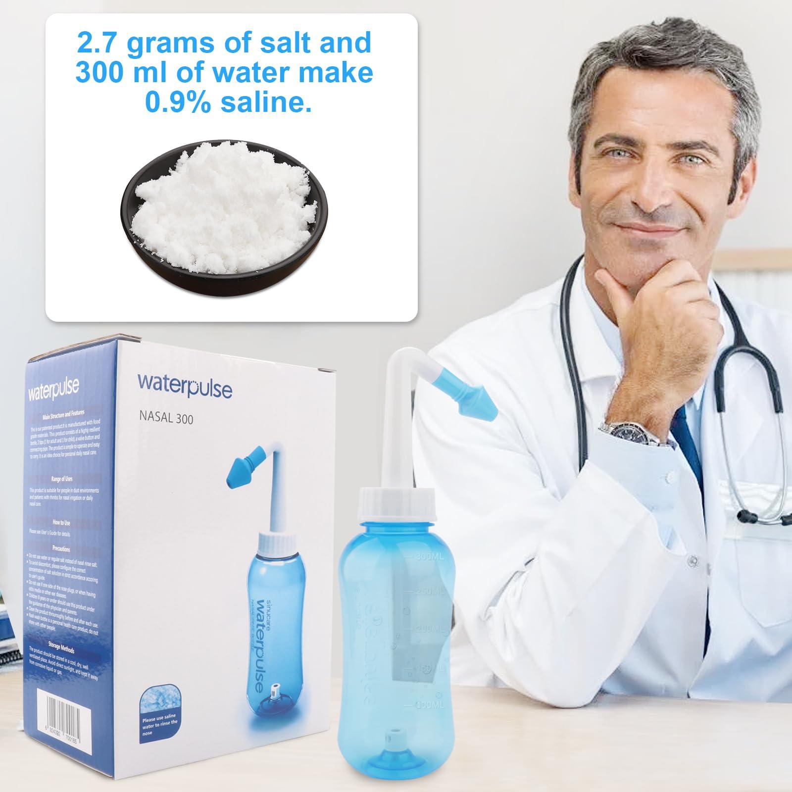 Miruchertter Miruchertter Nasal Wash Bottle Neti Pot Sinus Rinse 300ml Nose Wash Cleaner Sinus Rinse Bottle for Effective Nasal Irrigation Ideal for Adults and Kids BPA Free, Blue