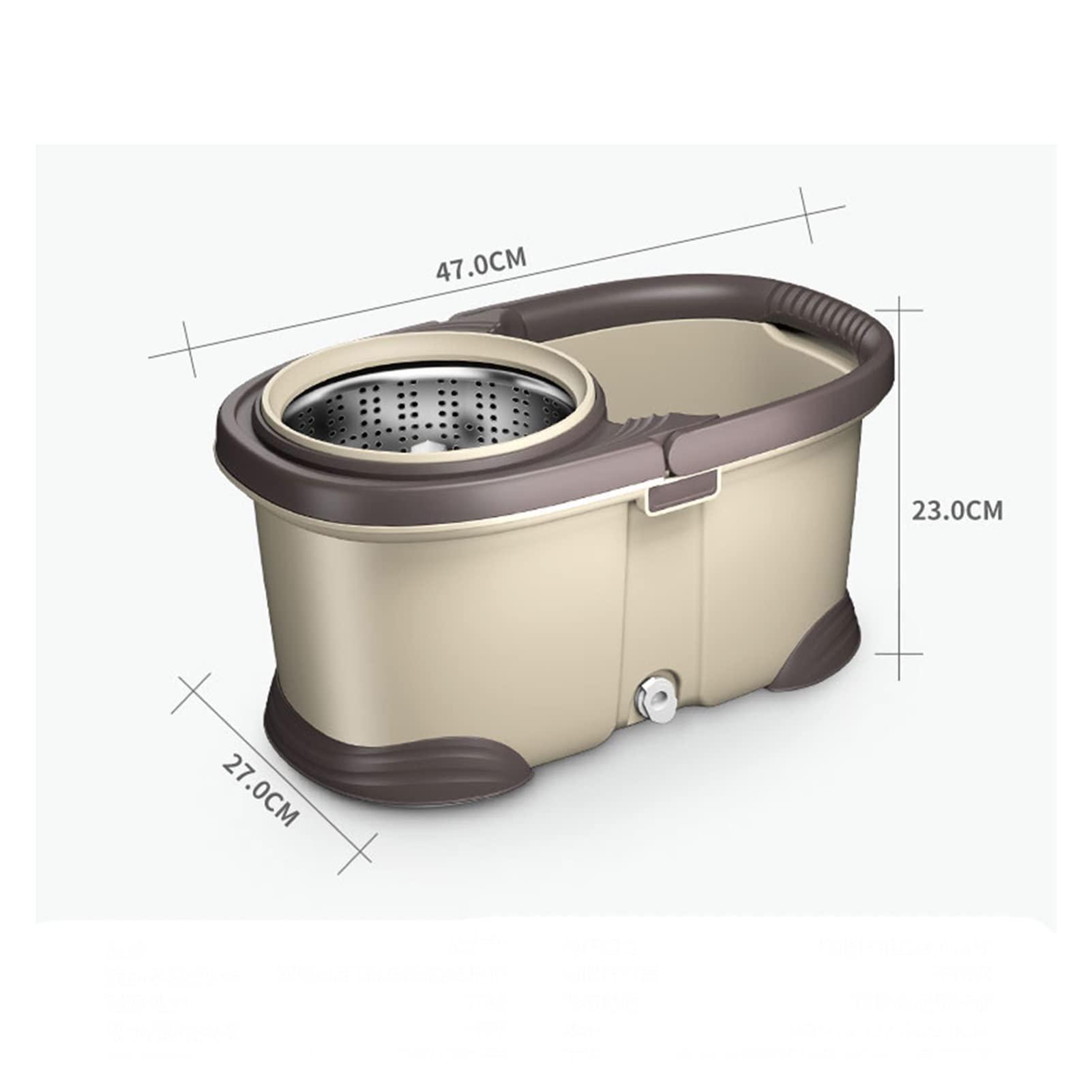 CLoxks Spin Mop and Bucket Set Spin Mop and Bucket with Wringer Set - for Home Kitchen Floor Cleaning - Wet/Dry Usage on Hardwood & Tile Microfiber Spin Mop (Color : 3 mop Heads)