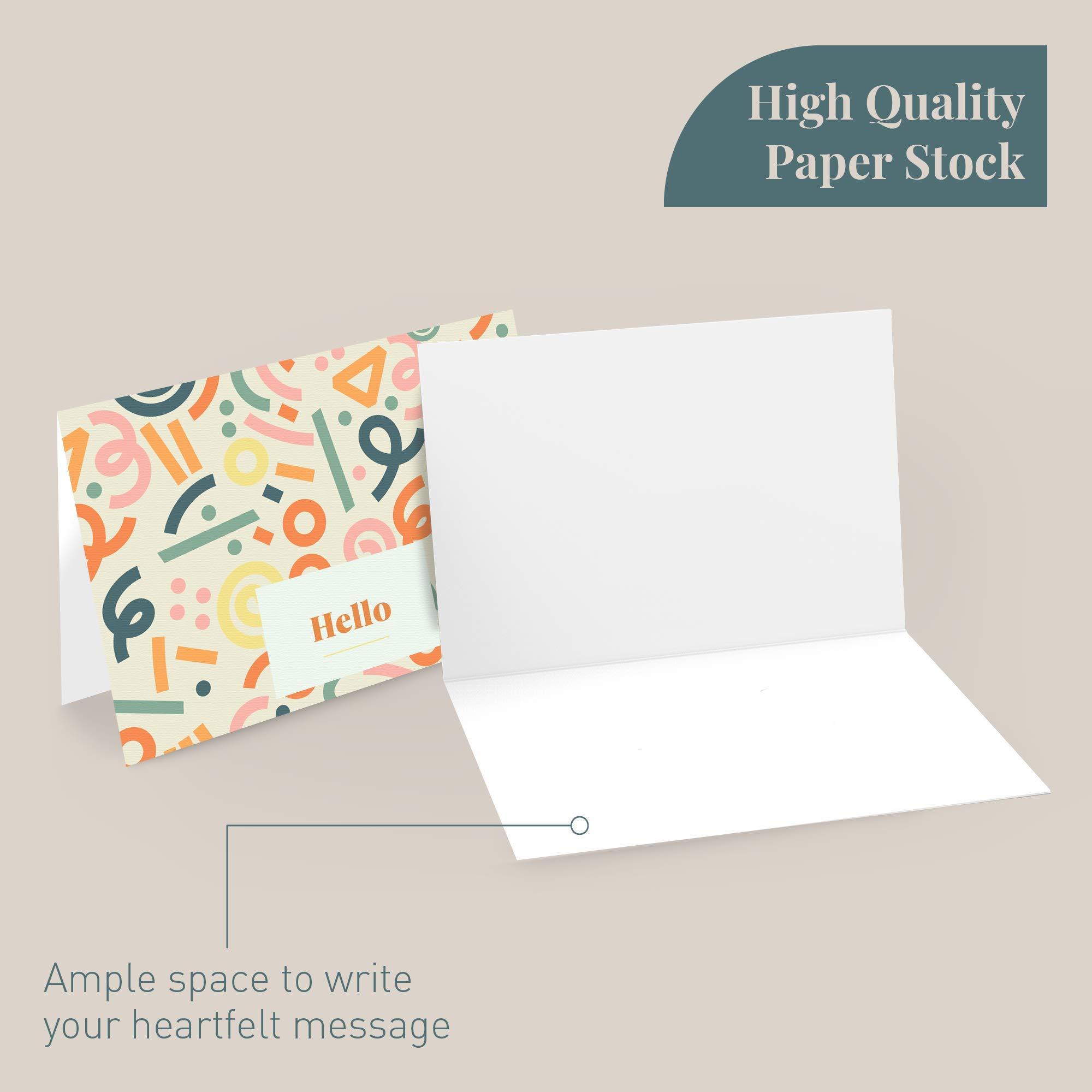 Rileys & Co Rileys All Occasion Greeting Cards with Envelopes | 5 Colorful Designs, Blank Note Cards, Perfect for Business, Thank You, Gift Cards, Graduation, Baby Shower (50-Pack)