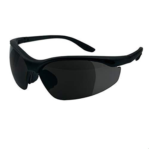 grinderPUNCH Full Lens Magnification Safety Glasses with Black Frame Clear Lens Magnifying Reading Eyewear Tinted 1.50 Diopter