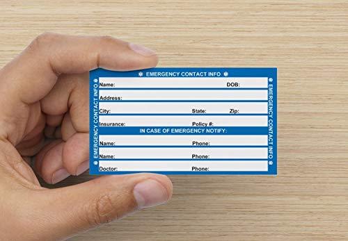 Medical ID Wallet Card Emergency Medical Condition and Contact Wallet ID Card - with self-Laminating Wallet Pouch (Pink)