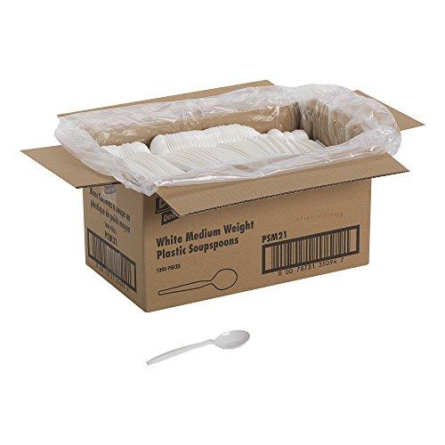Georgia-Pacific Dixie 5.75" Medium-Weight Polypropylene Plastic Soup Spoon by GP PRO (Georgia-Pacific), White, PSM21, (Case of 1,000), Medium Weight