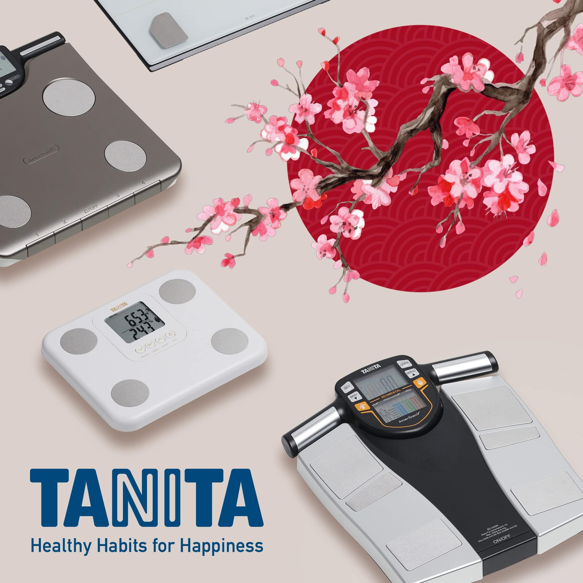 TANITA TANITA BC-730 Lightweight Compact Body Composition Monitor Internal Scanning Easy Read Display 9 Measurements White