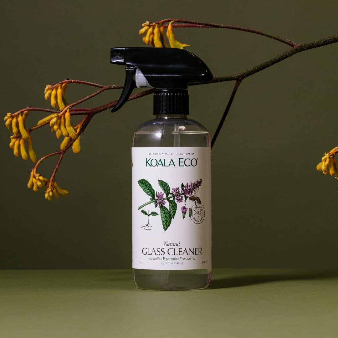 Koala Eco Koala Eco Natural Glass Cleaner - Plant-Based, Eco-Friendly - with Australian Peppermint Essential Oil - 16oz