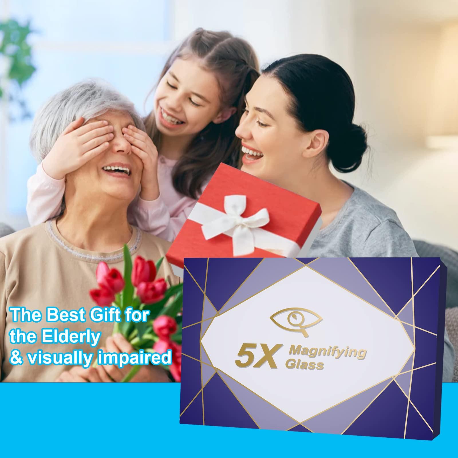 molebe 5X Large Page Magnifying Glass for Reading, Full-Page Viewing Area Magnifier Handheld Lightweight Magnifier for Reading Seniors and Low Vision Person Black