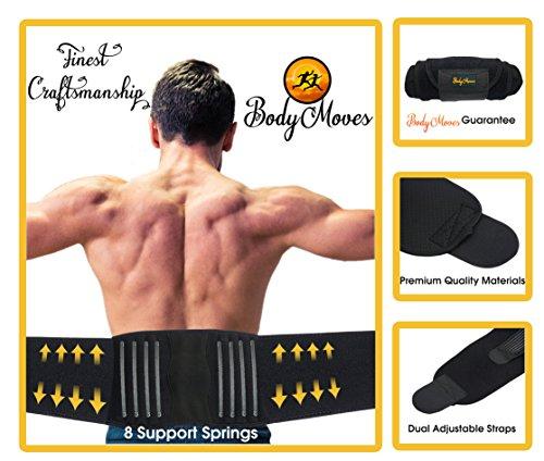 BodyMoves BodyMoves Back Brace Lumbar Support(LARGE) for Men and Women with Dual Adjustable Straps and Extension Belt -Lower Back Pain relief,Spasm,Strain,Herniated Disc,Sciatica,Scoliosis,Lifting ,better back