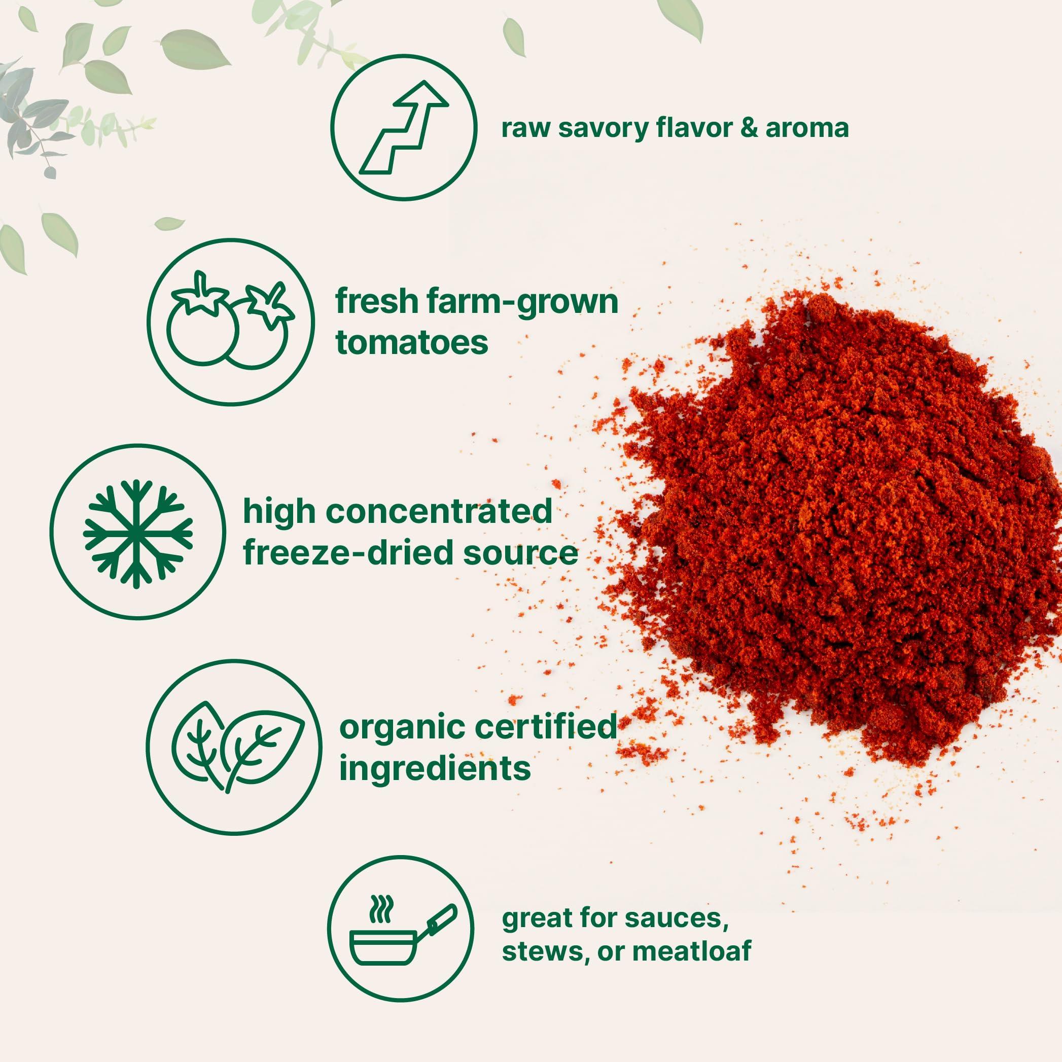 Micro Ingredients Organic Tomato Powder, 2lbs | Fresh Freeze-Dried Farm Grown Tomatoes Source | Raw Savory Flavor | Great for Cooking or Baking | Non-GMO, Vegan Friendly, Gluten Free, Bulk Size