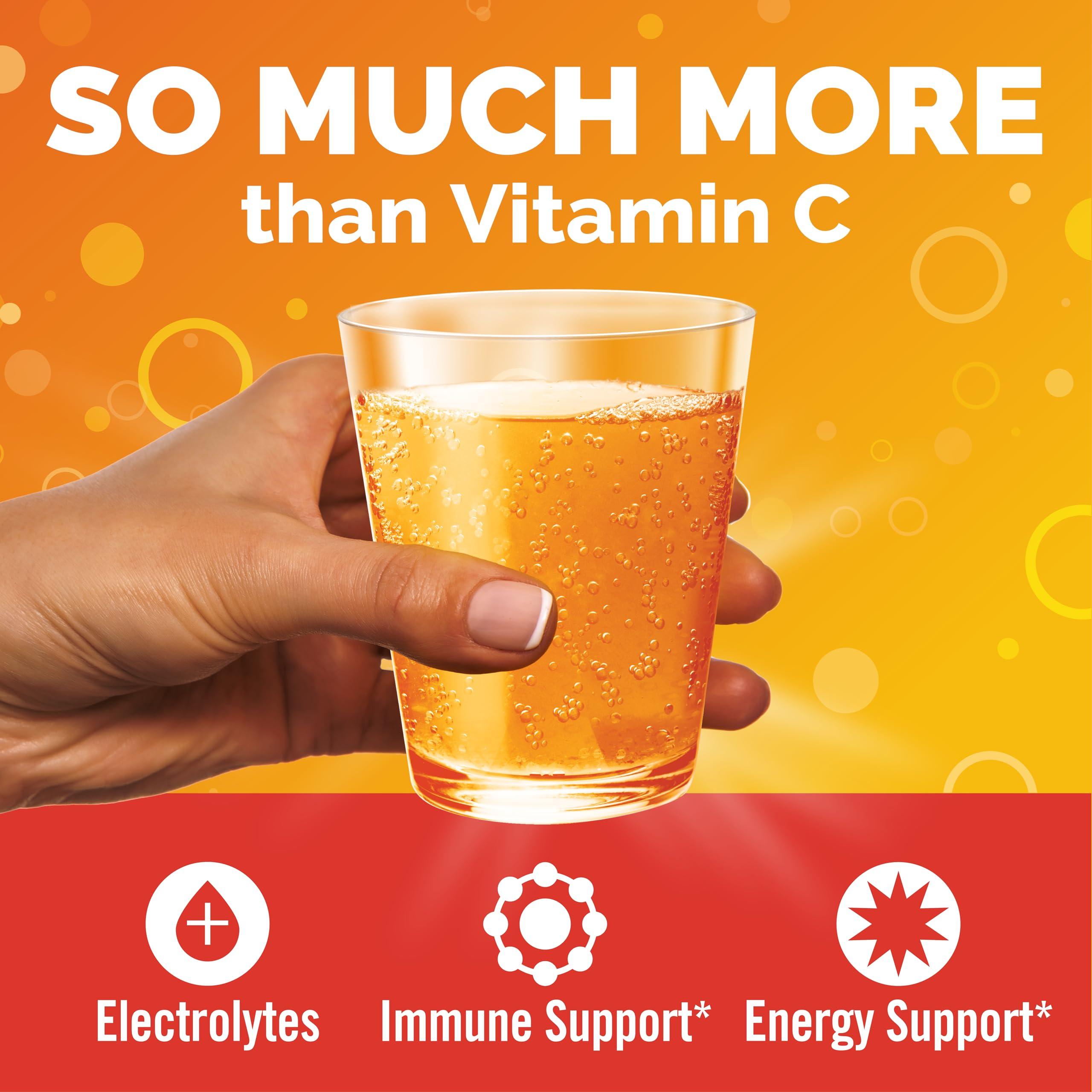 Emergen-C Emergen-C 1000mg Vitamin C Powder for Daily Immune Support Caffeine Free Vitamin C Supplements with Zinc and Manganese, B Vitamins and Electrolytes, Super Orange Flavor -60 Count(Pack of 1)