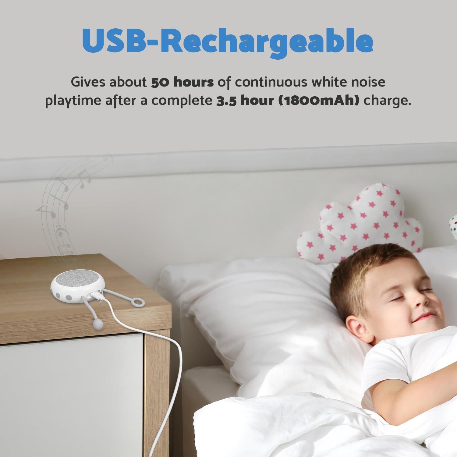 DAZZY DOT DAZZY DOT Rechargeable Puck Lights 2 Pack, Portable White Noise Sound Machine Baby