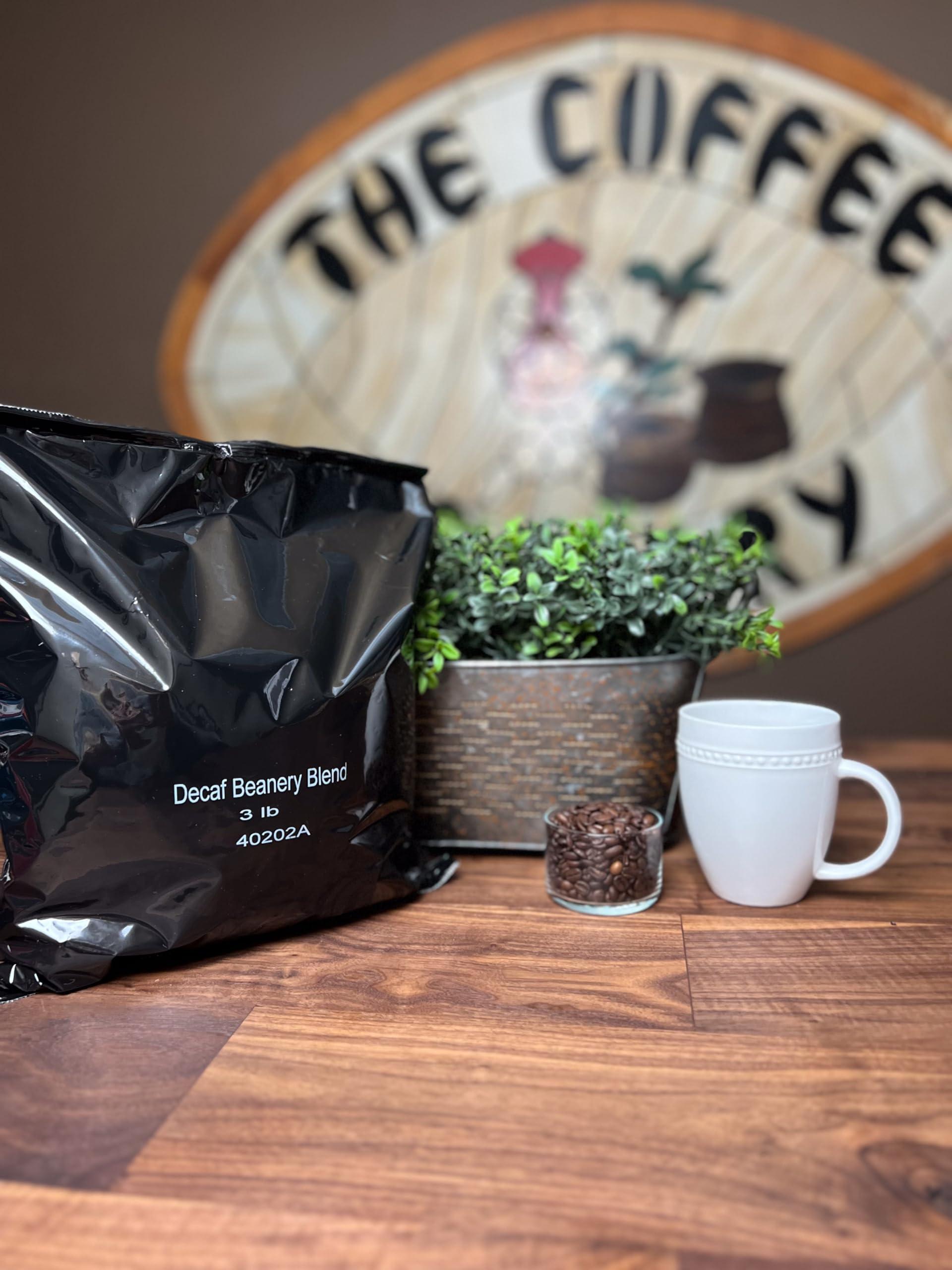 Coffee Beanery Beanery Blend Specialty SWP Decaf Coffee | (1)3LB Bag of Coffee (Coarse Ground) | Light-Medium Roast