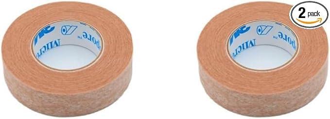 3M 3M Micropore Tan Surgial Tape-Gentle Paper Tape, Hypoallergenic and Breathable, Ideal for Sensitive Skin 0.5\'\' Wide -2 Rolls