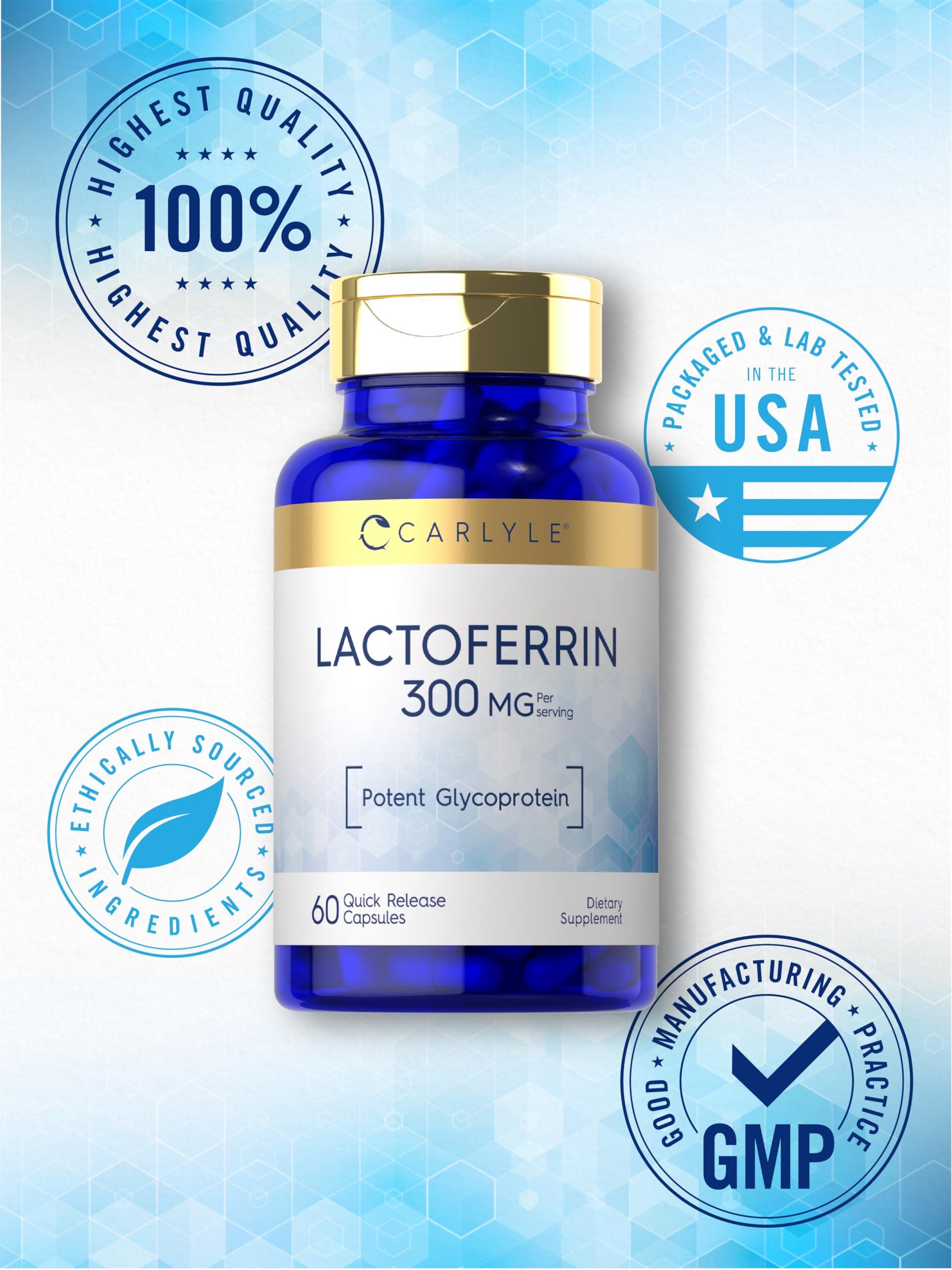 Carlyle Carlyle Lactoferrin Supplement | 300mg | 60 Capsules | Non-GMO and Gluten Free