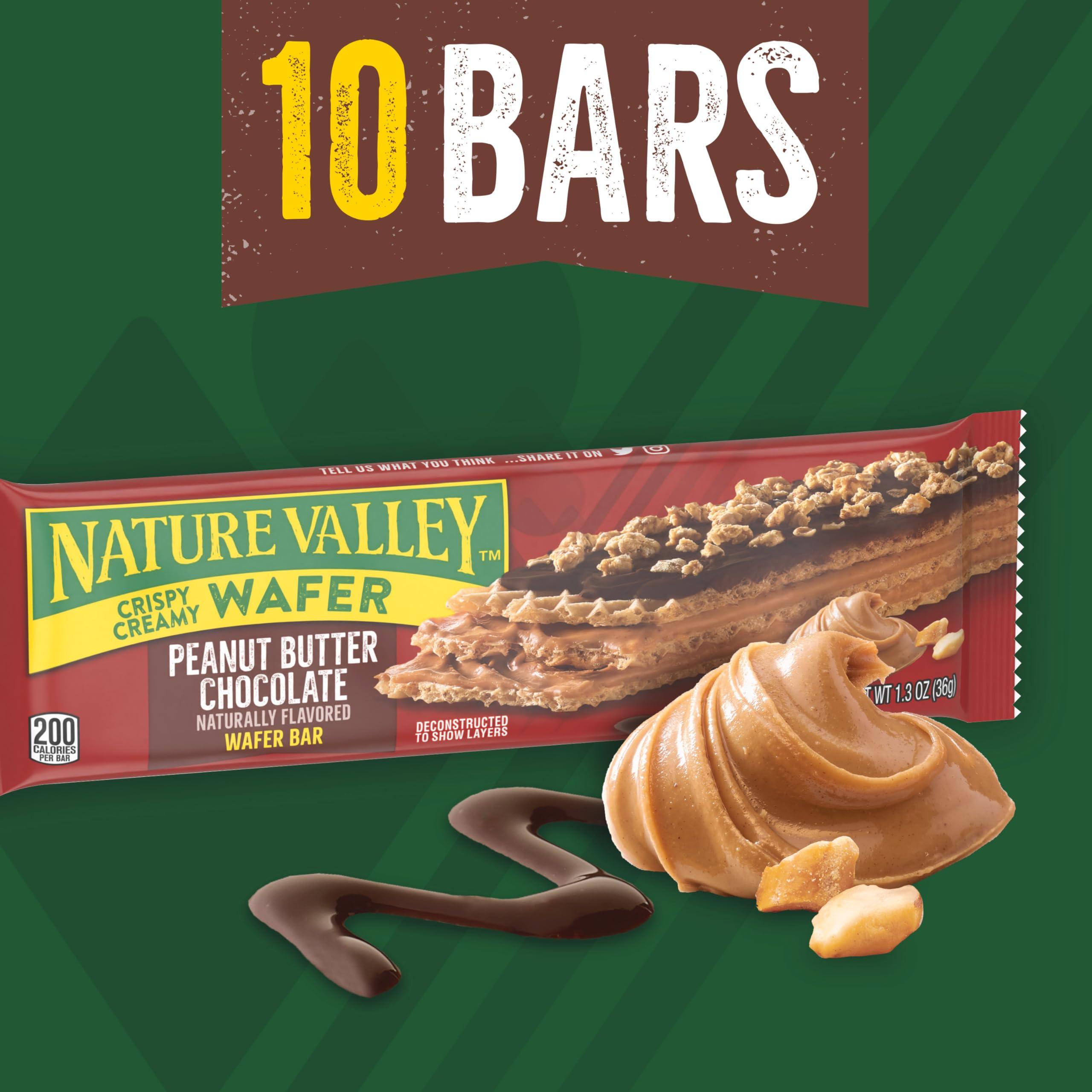 Nature Valley Nature Valley Wafer Bars, Peanut Butter Chocolate Flavored Snacks, 10 Bars, 13 OZ