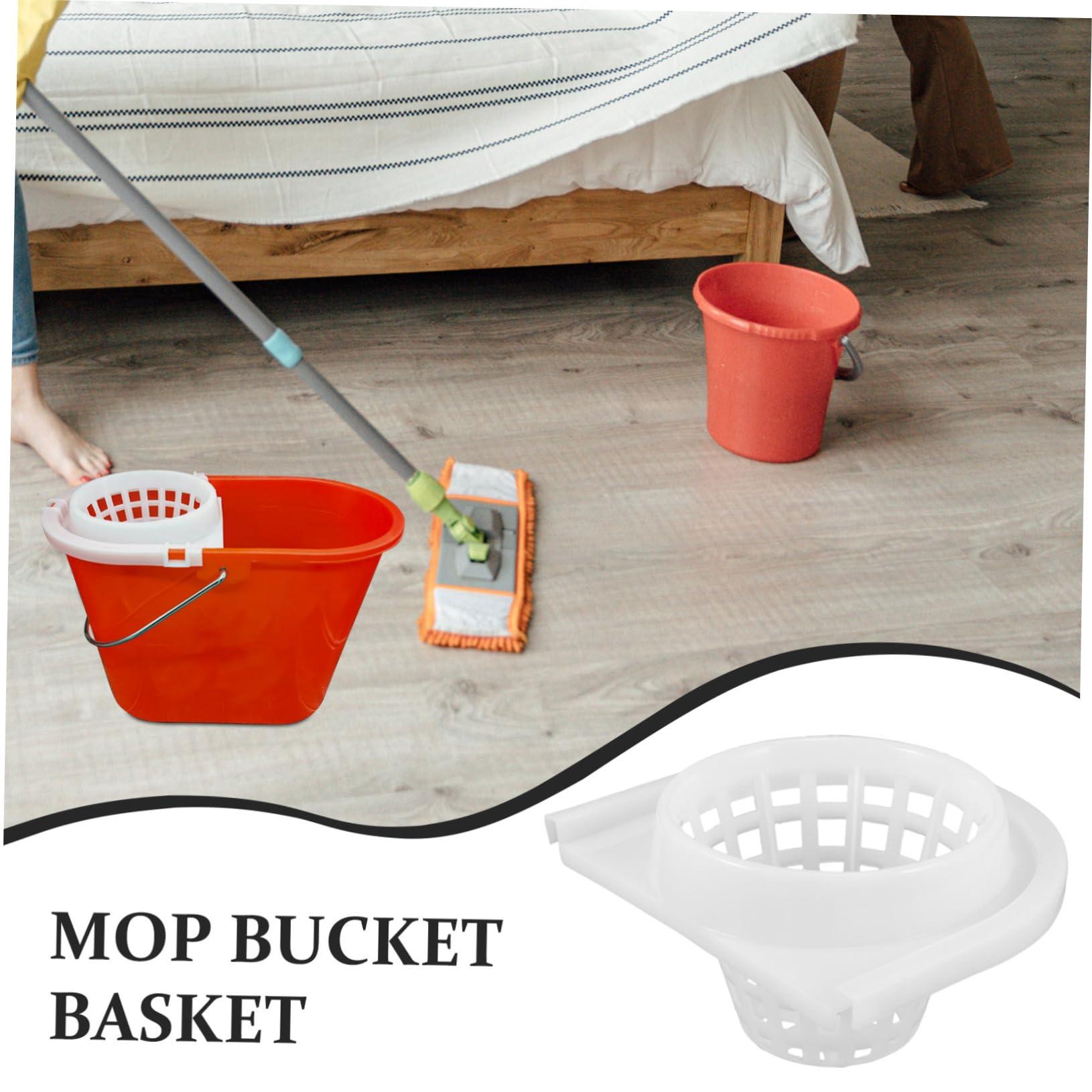 Hemoton Hemoton Mopping Bucket Water Squeezing Basket Mop Bucket Drainage Cleaning Mop Basket Mopping Bucket Basket Mop Drainage Basket Mop Basket Replacement Hamper Floor Supplies White Plastic