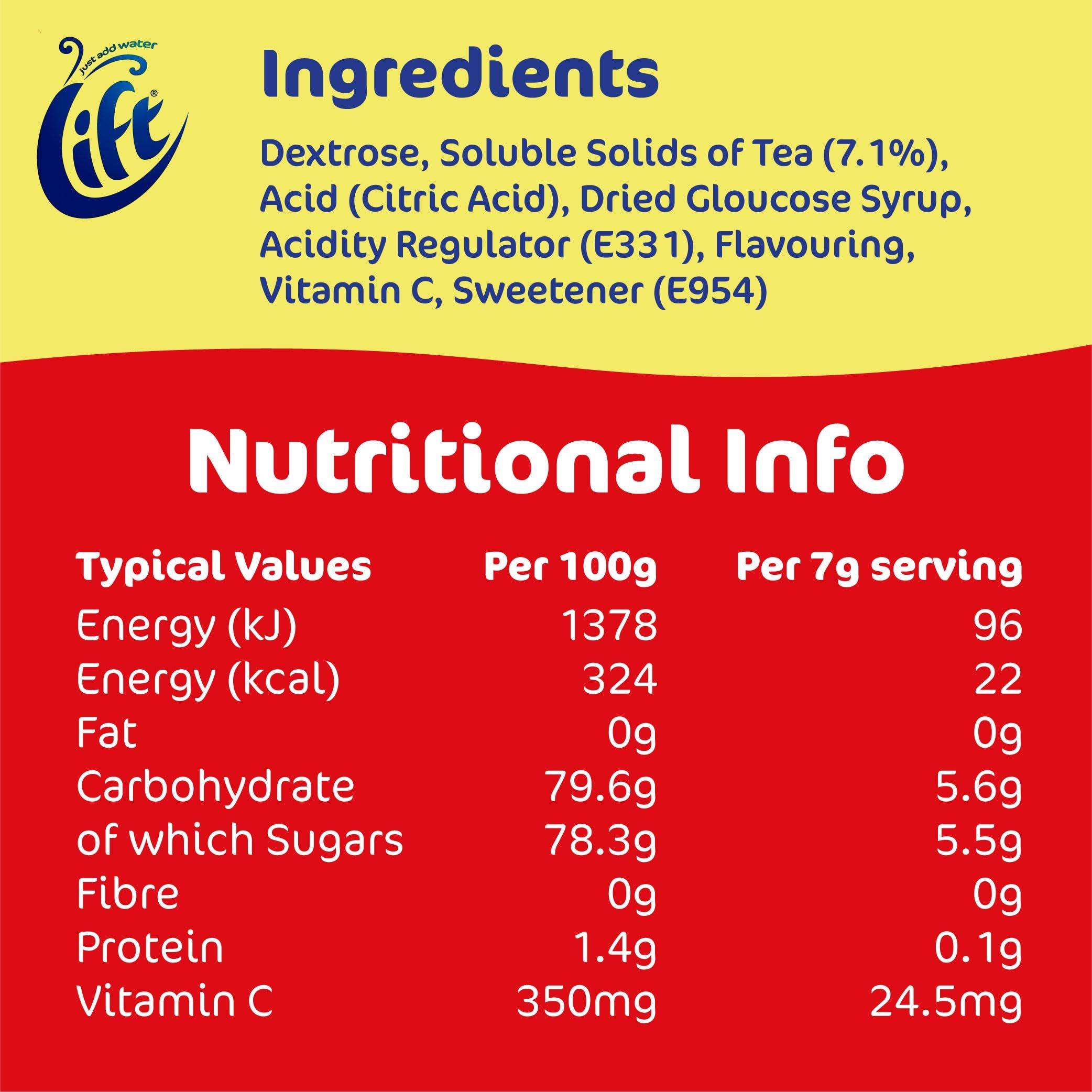 Lift Instant Lemon Flavour Tea Original Lift Instant Lemon Flavour Tea Imported From The UK England Give Yourself An Instant Lift With The Tangy Refreshment Of A Delicious Lemon Flavour Tea Drink It Hot Or Cold For A Unique Taste