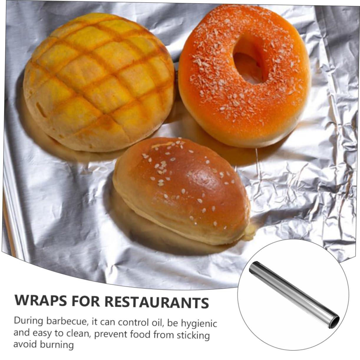 Healeved 4 Rolls aluminum foil paper aluminum foil wrap tinfoil Cooking Tin Foil tray foil pie tin BBQ Tin Foil aluminum baking tin foil wraps pan bakeware