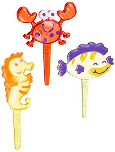 Oasis Supply Oasis Supply Cupcake/Cake Decorating Sea Creatures Puffy Picks, 2-1/2-Inch, Assorted Colors, Set of 12